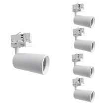 Spot led sur Rail 80° Triphasé blanc pour Ampoule GU10 (Pack de