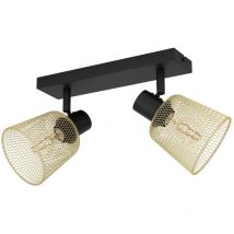 Spot Moderno Coslada In Acciaio Nero 2 Luci E27 40W Ip20