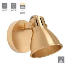 Spot Moderno Seras In Acciaio Ottoneottone Spazzolato 1 Luce Gu10 3W Ip20