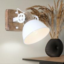 Etc-shop - Spot mural rétro bois salon filament lampe spot blanc pivotant dans un ensemble comprenant des ampoules led