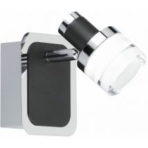 Spot mural noir applique murale spot de salon applique murale orientable, métal, 1x led 5W 420Lm blanc chaud, LxlxH 11x8,6x13 cm Wofi 434801106044