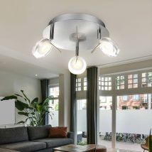 Spot rondell trois spots plafonnier orientable luminaire de salon moderne, 3x led 5W 375Lm blanc chaud, DxH 25x16 cm