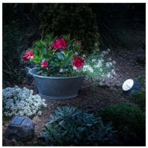 Galix - Spot solaire polyrésine Rocher - 10 Lumens - Marron - led