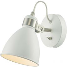 Dar Lighting - dar frederick - Applique Murale Single Spotlight Blanc & Chrome Satiné