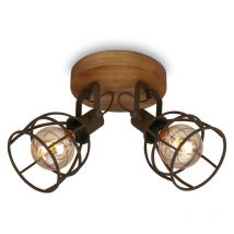 Brilo - Spotleuchte Deckenspot Retro schwenkbar 2xE27 Ø22cm 25W Dunkelbraun ner