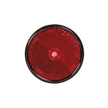 Spotlight Catadioptre Rond À Fixer (Trou Central) Réflecteur Rond, Cataphote - Coloris : Rouge - Diamètre : 60mm - Forme : Ron