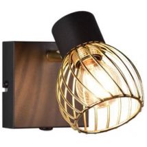 Wandstrahler ARDON mit Gitter Lampenschirm in Gold, Breite 9cm