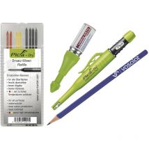 Tieflochmarker Spray grün - Bohrlochmarker für deutlich sichtbare Markierungen, bis zu 250 Bohrlöcher + Pica Dry mit 8 Ersatzminen rot/gelb/graphit