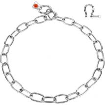 Hundehalskette mit verstellbarer Zugbegrenzung (Schäkel) - Edelstahl Rostfrei - Silber - Sprenger