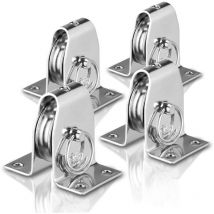 Sprenger - Umlenkrolle Set i Stehblock aus Edelstahl, für max. 6 mm Drahtseil i Seilrolle zum Anschrauben mit Befestigungslöcher, Umlenkblock