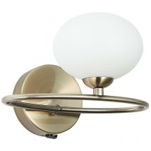 Spring Lighting - Spring Contemporary Wall Lamp Antique Brass, Glass