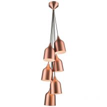 Spring Lighting - Lampada a sospensione a grappolo con 6 luci nero, rame, attacco E27