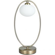 Spring Lighting - Lampe de table globe contemporaine laiton antique, verre