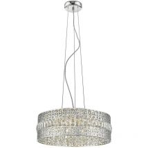 Spring Lighting - Plafonnier suspendu contemporain à 7 lumières, chrome, cristal