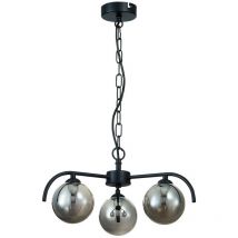 Spring Lighting Soffitto a sospensione multibraccio contemporaneo a 3 luci nero, vetro
