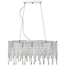 Soffitto Sospensione Contemporanea 5 Luci Cromo, Cristallo - Spring Lighting