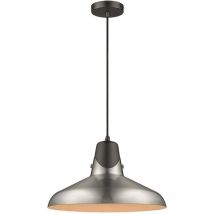 Sospensione a soffitto a 1 luce a cupola nera, nichel satinato, E27 - Spring Lighting