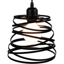 Stoex - Spring Shape 20CM Chandelier Industrial Pendant Light Retro Metal Hanging Lamp For Living Room Kitchen Black