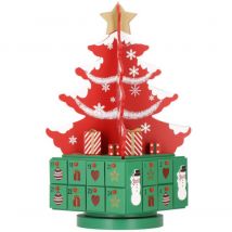 Springos - Adventskalender zum Befüllen aus Holz Weihnachtsbaum mit 24 Schubladen