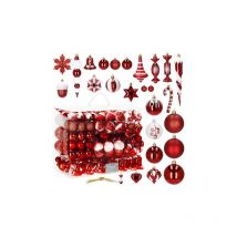 SPRINGOS Bolas de Navidad 153 piezas rojas irrompibles diferentes formas un juego Navidad adornos para el árbol decoración