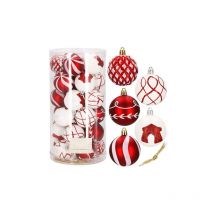 Springos - Bolas de plástico para el árbol de Navidad 30 piezas Juego de bolas de Navidad 6 cm Decoración para fiestas de Navidad Boda
