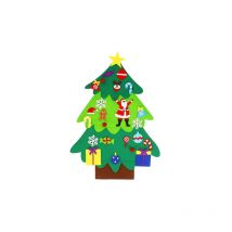 Filz-Weihnachtsbaum diy für die Wand 25 Ornamente Kreativer Weihnachtsbaum für Kinder 115 cm - Springos