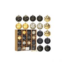 Springos - Weihnachtsbaumkugeln aus Kunststoff 16-teiliges Weihnachtskugeln-Set 7 Mustern Dekoration für Weihnachten Party Hochzeit
