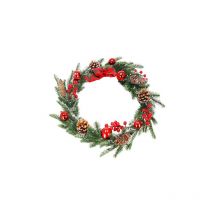 Weihnachtsgirlande Deko-Girlande 150 cm mit Kunstschnee Schleife Weihnachtkugeln Vogelbeeren Ziergirlande Wandkranz - Springos
