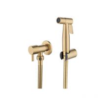 Serbia - triom Spruzzatore per bidet per wc in acciaio inossidabile, Kit spruzzatore per bidet, Spruzzatore per rubinetto (Oro)