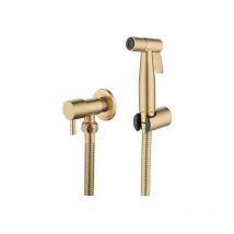 Pyygy - Spruzzatore per bidet in acciaio inossidabile, kit spruzzatore per bidet, spruzzatore per rubinetto (oro)