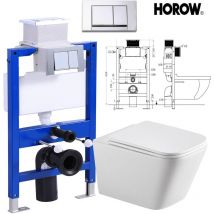 Spülrandlos Hänge Wc Komplettpaket Mit Wc Sitz Mit Absenkautomatik Aus Keramik - Gäste Wand Wc Toiletten Mit Einloch-superspin-spülung + 82 Cm 