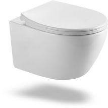 Horow - Spülrandloses Wand-Hänge wc Softclose-Toilette Deckel - Weiß glänzend Standard bis 400kg WC-Sitz abnehmbar
