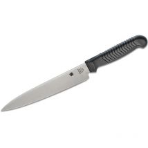Spyderco - STE-K04PBK Cuchillo Utilitario de Cocina Ligero de filo liso, hoja de acero MBS-26 de 16.5 cm de largo con Mango de polipropileno de color