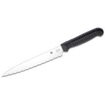 Spyderco - STE-K04SBK Couteau utilitaire de Cuisine de lame dentelée SpyderEdge de acier MBS-26 de 16.5 cm de long avec Manche de polypropylène de