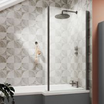 Voda - Square Fixed Bath Screen with Fixed Return - 6mm - V-NSBS27