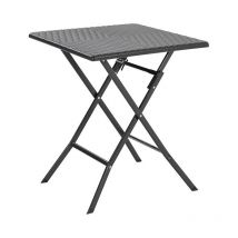Warmiehomy - Square Folding Outdoor Bistro Table,Black