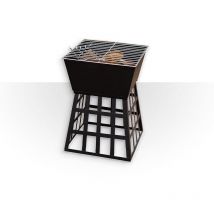 Hamble Distribution - Garden Fire Pits with Galvanised Cooking Grill bbq Firepit, Brazier Log Burner Portable Outdoor Heater Barbeque Charcoal