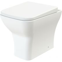 Gravahaus - Square Rimless Back to Wall Toilet Pan with Soft Close Seat