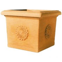 Square Vase mit Impruneta Telcom Rosé - 40x40x34 cm