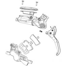 Sram - post bracket - 17 p (rear 220), includes black steel caliper mounting bolts (will not work on 203 fork) - 203 rear mount to 220 rotor adaptor: