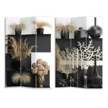 Vacchetti - Paravent imprimé 3 panneaux vases 120,6x2,5xh180,6x2,5xh180