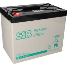 Blei Akku sbl 75-12i(sh) agm Batterie M6 Schraubanschluss - 12V 75Ah - SSB