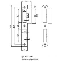 Ssf Lappen-Schließblech 170 mm, din r 24 mm rd.Edelstahl