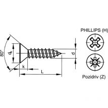 Qualfast - ST5.5X19MM Cross Countersunk Tap Screw A2- you get 25