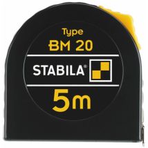 Stb16446 - Flessometro 5 M 19 Mm, Mod. Bm 20, Abs, Clip Metallica, Nastro Bianco Classe Ii