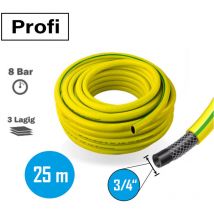 Profi Gartenschlauch 3/4 Zoll 25m gelb – PVC, 8 bar Betriebsdruck, 20 bar Platzdruck, 100 mm Biegeradius, UV-beständig