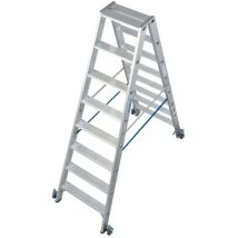 Krause - Aluminium-doppelleiter Stabilo Fahrbar 3,40 M Doppelstufenleiter