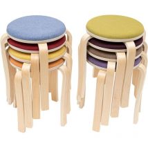Stacking Stools, Set of 8 Upholstered Round Bar Stool, Bar Stools Kitchen Counter Stools, Dining stool, Dressing stool, for Living Room, Kitchen,