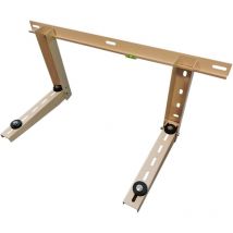 Staffa in Acciaio per Condizionatori d'Aria Esterni - Regolabile in Larghezza, con Antivibranti e Rondelle per l'Isolamento Acustico ed Elettrico