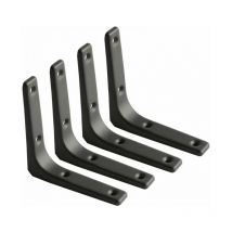Staffe per mensole da parete 4 pezzi, staffe in metallo nero opaco, staffe per carichi pesanti, 100 mm100 mm
